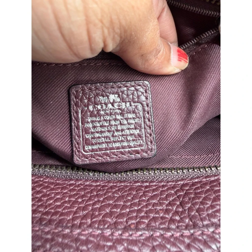 Coach Swagger 21 Patchwork Leather Suede Satchel Crossbody Bag Burgundy Oxblood‎